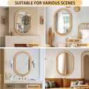 20x30 Oval Rattan Mirror for Wall, Boho Decorative Mirror for Bathroom Vanity, Farmhouse & Natural Home Decor for Bedroom, Living Room