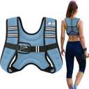 Weighted Vest Woman - 6lb, Womens Weight Vest for Walking, Strength Training Weight Vests for Men, Reflective Stripe Fitness Vest for Workout Running Jogging (Blue)