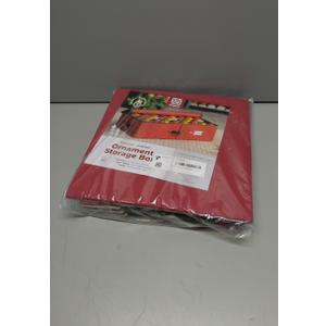 ZOBER Underbed Christmas Ornament Storage Box - Stores 64 3" Ornaments, With Dividers - Tear Proof 600D Oxford Fabric, Ornament Organizer Storage Box, Durable Christmas Containers Holder - Red