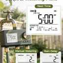Diivoo Brass 3 Zone Sprinkler Timer, Programmable Hose Timers for Watering 3 Outlet with Large Display, Rain Delay & Manual Mode for Outdoor Automatic Irrigation of Garden, Lawn, Yard