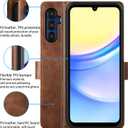 Feitenn for Galaxy A15 5G Wallet Case, Premium PU Leather Flip Case with Kickstand Card Slots Holder for Samsung Galaxy A15 5G 2023 (A15,Brown)