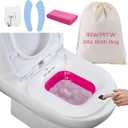 IRWPITW Sitz Bath, Electric Sitz Bath for Toilet Seat, Sitz Bath for Hemorrhoids, Postpartum Care Tub for Women, Hip Bath Bowl, Sits Bath Salts Soak Pan, Yoni Vagina Wash Basin, Collapsible, Red