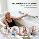 Polished Chrome Grab Bar 32 Inch, iHansee Anti-Slip Bathroom Grab Bar w/Knurled Grip, Stainless Steel Safety Handrail for Toilet Bathtub, Wall Mounted Shower Handle Handicap Bars for Senior Elderly