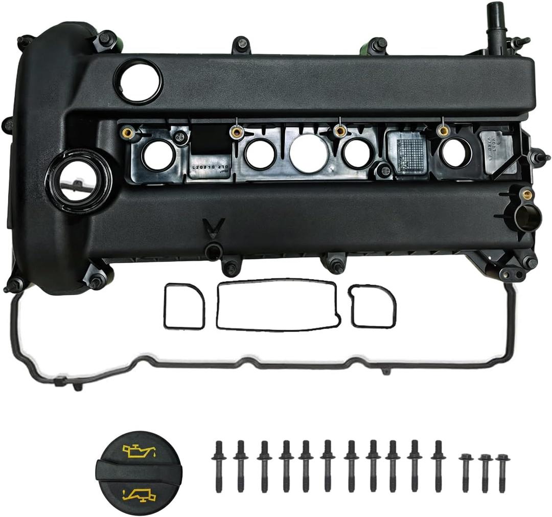 Engine Valve Cover Kit Compatible with 2010-2013 Mazda 3, 2009-2015 Mazda 5, Mazda 6 & CX-7 | Direct Fit for 2.0L, 2.3L, 2.5L Engines, Replace Part # L502-10-210E / L50210210E
