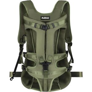 PetBonus Pet Front Dog Carrier Backpacks, Adjustable Pet Backpack, Legs Out Easy-fit Puppy Chest Carrier for Medium Small Dogs, Hands Free for Hiking, Cycling (Army Green, XL)