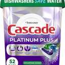 Cascade Platinum Plus ActionPacs Dishwasher Detergent Pods, Dishwasher Soap, Mountain, 52 Count