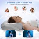 Cervical Pillow for Neck Pain Relief,Contour Memory Foam Pillow with Breathable and Cooling Pillowcase, Neck Support Pillow for Side, Back and Stomach Sleeper