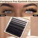 Focipeysa Lash Extension Kit Thick Eyelash Extension Kit 10-18mm Fluff Volume Lash Clusters 200D Individual Eyelashes Kit with Lashes Bond, Lashes Remover, Lash Tweezers, DIY Lash Extension