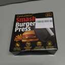 Smash Burger Press 6.7-Inch Round Cast Iron Grill Press with Ergonomic Silicone Handle  Heavy-Duty Bacon with Unique Burger Design for Even Grilling