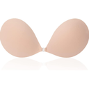 Awant Strapless Sticky Bra Invisible Sticky Boobs Silicone Adhesive Bra Backless Pushup Lift Bra Beige (D)