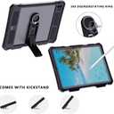 Compatible with iPad Pro 11 inch M4 2024 M5 2025 Waterproof Case,360 Protective Military Drop-Proof,with Strap Stand,Clear Screen Protector,Built-in Pencil Holder for iPad pro 11 Tablet Cover-Black