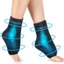 Ankle Foot Ice Pack Wrap for Injuries, Reusable Gel Ice Pack for Hot and Cold Therapies, Flexible Cold Pack for Achilles Tendonitis,Plantar Fasciitis,Swelling,Sprained,Post-Surgery Recovery Black (Lx2)