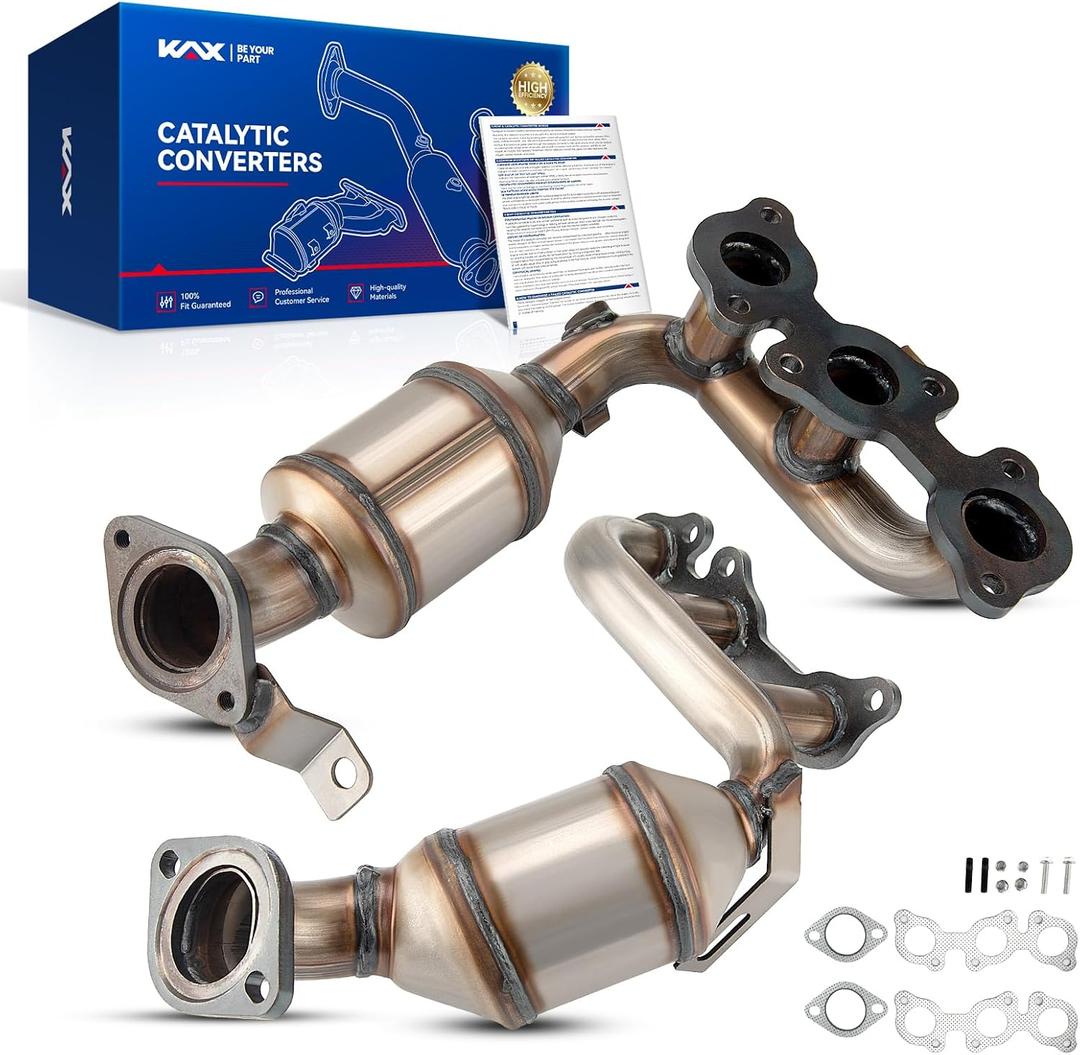 KAX Left, Right and Rear Catalytic Converter Kit Compatible with Lexus, Toyota Highlander 2004-2007 3.3L, RX330 2004-2006, Sienna 2004-2006 3.3L, 16392, 16394, 40373, 40374, 641290(EPA Compliant)