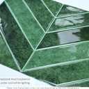 10-Sheet Chevron Peel and Stick Backsplash Tiles 11.4"9", Stick on Backsplash Self Adhesive Wall Tile for Kitchen Bathroom Office, Deep Green