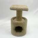GIA Furniture Series 2-in-1 Cat Scratching Post with Perch & Hideaway - Carpeted Cat Tower with Sisal Rope for Scratching, Climbing, and Lounging - Ideal for Small & Medium Cats