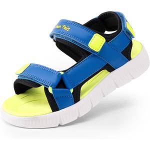 DREAM PAIRS Boys Girls Sandals Kids Athletic Summer Water Open Toe Shoes(Blue/Neon Green), Size: 4 Big Kid
