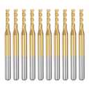 uxcell 10Pcs 1.9mm Titanium Coat Carbide End Mill Engraving Milling Cutter CNC Router Bits for PCB Machine, 1/8" Shank