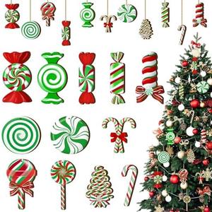 36Pcs Christmas Tree Decorations, Plastic Double Sided Christmas Ornaments for Tree Decor for Xmas Holiday Hanging Decorations Home Decor