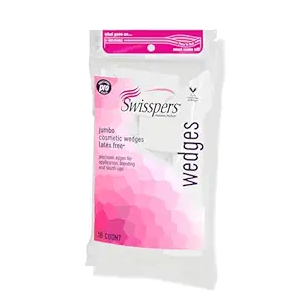 Swisspers Premium Cosmetic Wedges, Latex-Free Makeup Wedge, 32 per Package
