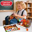 Magnetic Building Blocks Travel Toys for Toddlers 3-5 35PCS Treasure Hunt Game Magnetic Cubes with Tin Storage Box STEM Learning Toys Set for Kids Ages 4-8 Birthday Gifts, Classroom Prizes