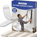 Picture Hanging Strips , Poster Hanging Strips, 42 Pairs(84 Strips) Wall Strips Sticky Tack ,Damage Free Picture Hangers Without Nails Strips with Adhesive
