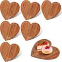 6 Pcs Valentine Day Gifts Heart Cutting Board 8.7x7.8 Inches Acacia Wood Bread Board Cheese Serving Charcuterie for Meat Cheese and Vegetables Women Gifts