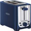 BELLA 2 Slice Toaster with Auto Shut Off - Extra Wide Slots & Removable Crumb Tray and Cancel, Defrost & Reheat Function - Toast Bread, Bagel & Waffle, Blue