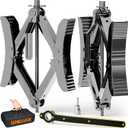 WELLUCK Camper Wheel Chock Stabilizer 2 Sets for RV Travel Trailer Heavy Duty X-Shaped RV Chocks Anti-Move Tire Wheel Chock, Fits 3.5" to 12" Wheel Gaps