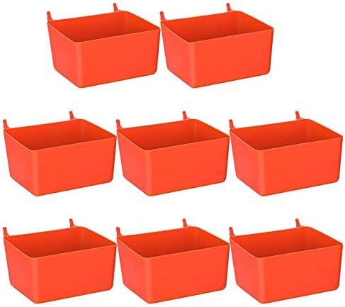 8 Pieces Bins Kit Parts Storage Accessories Workbench Bins for Organizing Hardware, Red