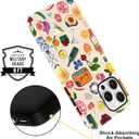 Summer Phone Cases for iPhone 16 Pro Max - Hybrid Duty 2 in 1 Full Body Rugged Shockproof Trendy Phone Cover, Coquette Phone Cases for Woman Girl - Lemon Fruit Flower Shell Aesthetic