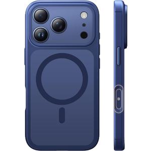 TAURI for iPhone 17 Pro Case, Compatible with MagSafe, (Full Camera Protection) Camera Control Cover Solid-Color Matte Magnetic Phone Case for 17 Pro 6.3", Blue