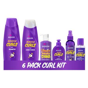 Miracle Curls: Shampoo, Conditioner, Deep Conditioner, Refresher Gel, Detangling Milk, Oil Treatment 6Piece Set
