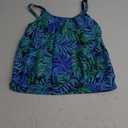 Yonique Blouson Tankini Swim Top for Women Loose Fit Floral Printed Modest  (Large, Green Leaf Tankini)