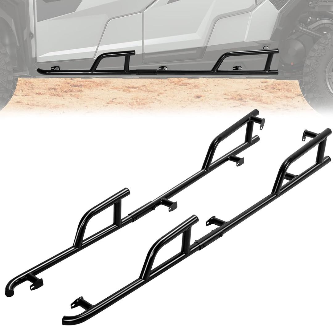 KEMIMOTO Upgrade 4 Seater Rock Sliders Nerf Bars Compatible with Polaris General 4 1000 /XP 4 1000 2017-2025 Black Steel Tubing Side Bumper Protection Frame Accessories, Replace #2881992