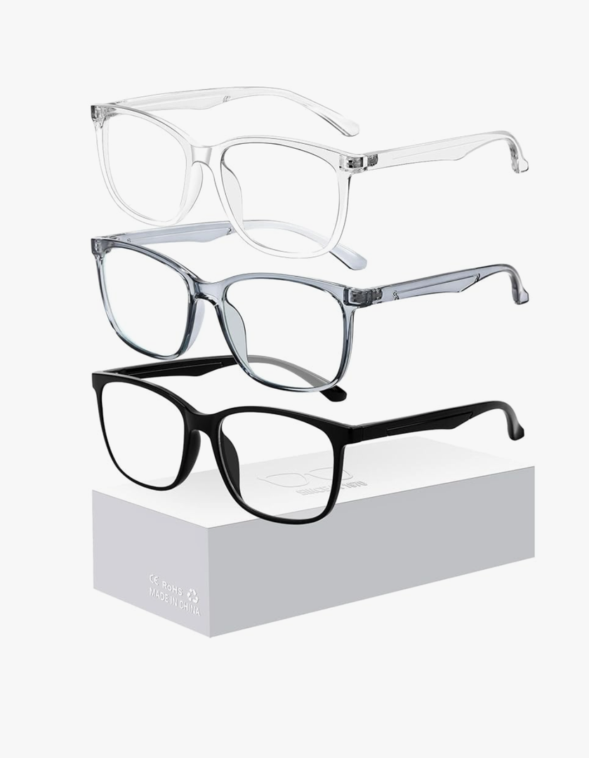 Blue-Light Blocking Glasses for Women Men - 3Pack Computer Reading/Gaming/TV/Phones Glasses Anti Eyestrain & UV Glare