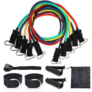Resistance Bands Set, Exercise with 5 Fitness Tubes,4 Foam Handles, Ankle Straps, Door Anchor, Resistance Training, Physical Therapy, Home Workouts (normal, Black, Blue, Green)