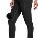 Heathyoga Fleece Lined Leggings with Pockets for Women Thermal Leggings Warm Leggings Women Winter High Waisted Yoga Pants (Small, Black)