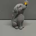 WENYLE Solar Garden Outdoor Statues Dog with Butterfly Lights, Lawn Decor Puppy Figurine for Patio Balcony Yard, Yard Unique Christmas Birthdays Gift for Mom Grandma