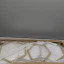 Urban Deco Cylinder Stands for Party, Set of 3 Gold Metal Hexagon Cake Pedestal Stand with Marbled Countertop, Flower Plant Pedestal Stands for Display Parties Wedding Birthday Decor, 3PCS, Gold