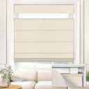 UNISHADES No Drill Top Down Bottom Up Roman Shades, 33×64in, Beige