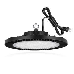 LEDMO LED Shop Light UFO High Bay Light 200W 28000LM with US Plug Hook ETL Listed Commercial Bay Shop Lights for Garage Led Super Bright No Flicker