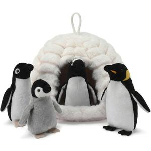 Penguin Stuffed Animal Set - 4 Soft and Cuddly Plush Penguins with Igloo - Perfect Penguin Plush Toy for Kids to Play, Cuddle, and Uplift Social Skills - Soft, Huggable, and Safe