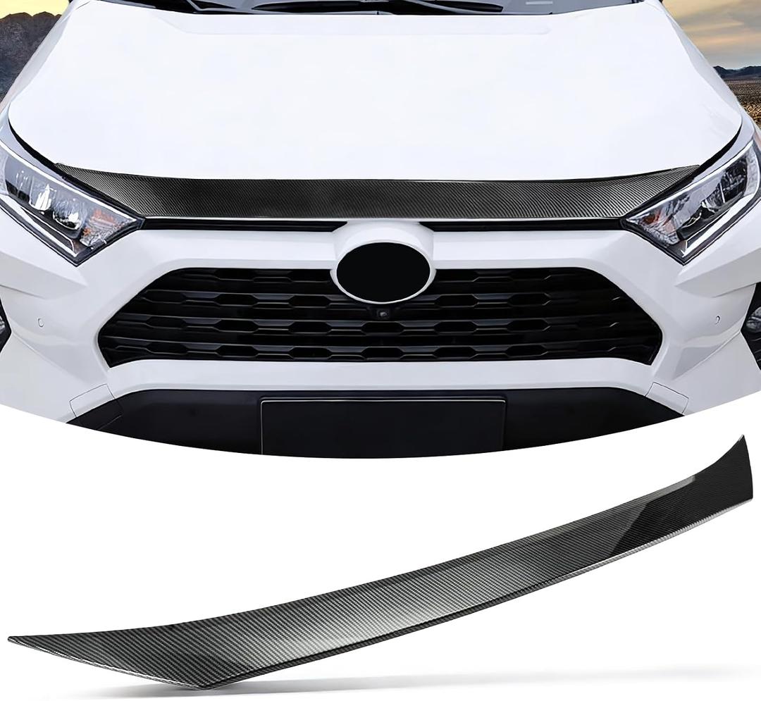 Hood Deflector Protector Compatible with Toyota RAV4 2025 2019-2024 and RAV4 (Hybrid) SE/LE/XSE/XLE/Limited 2019-2024 Hood Protector Cover Trim Exterior Accessories Bumper Guard Carbon Fiber