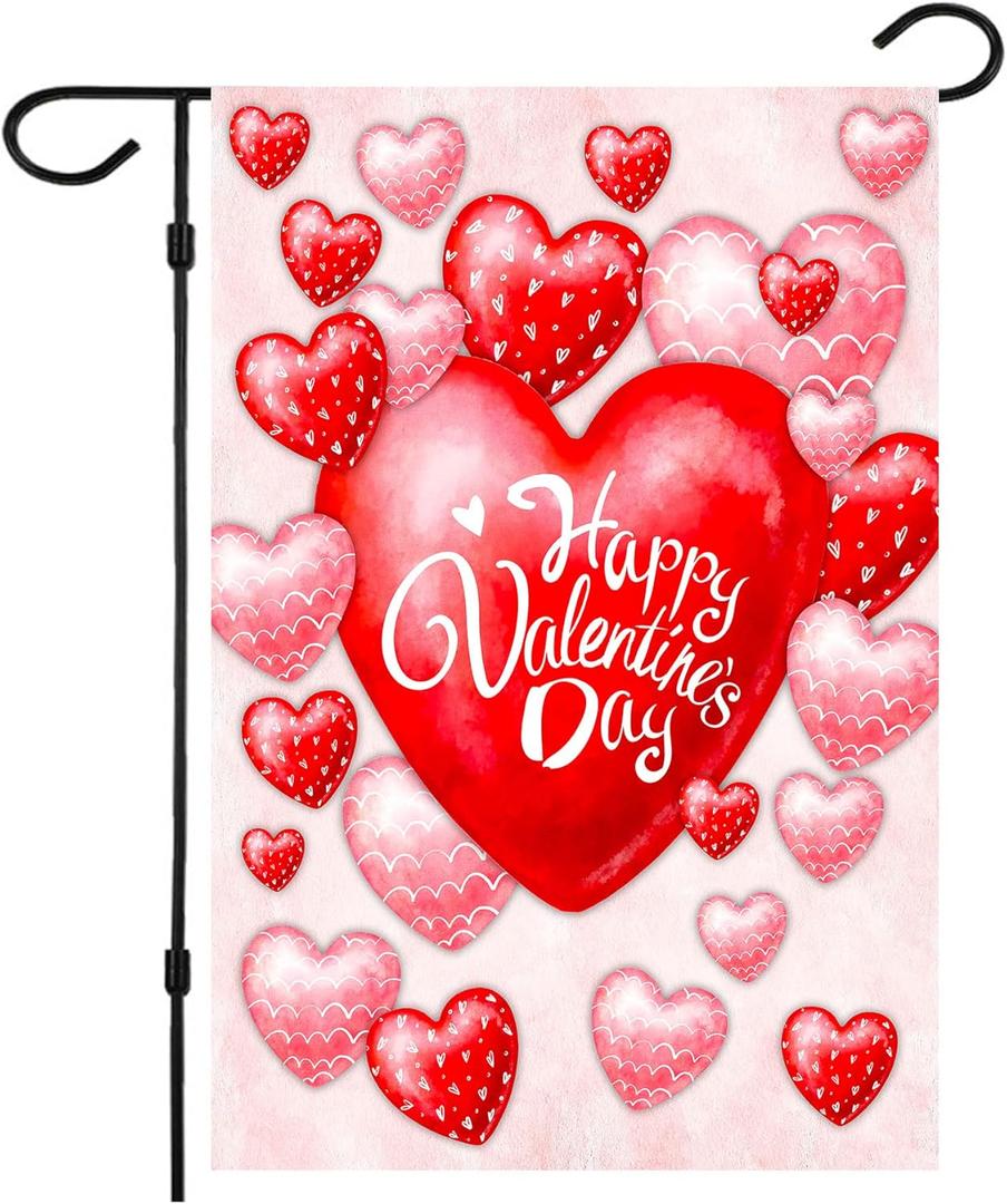 2 x Valentine's Day Garden Flag 12x18 Inch House Flag Yard Seasonal Flags for Your Love Decoration Flags