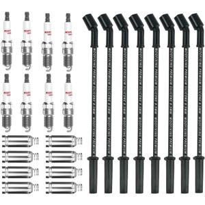 8x Iridium Spark Plugs & Spark Plug Wires for Chevy 5.3L, SparkPlugs for Silverado Suburban Avalanche Tahoe 5.3 4.8L 6.0L, 41-110 Compatible with GMC Sierra Yukon
