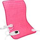 Deepsoon Heating Pad,Electric Heating Pads for Back,Neck,Moist Heating Pad for Abdomen Shoulder Knee Legs,Dry/Moist Heat&Auto Shut Off,Mother's Day Birthday for Men and Women,Fuchsia,24x12 Inch