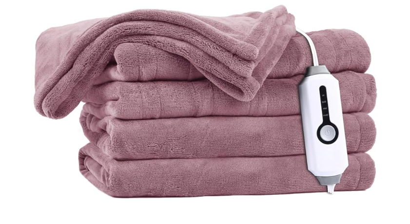 Homemate Electric Blanket Full Size- 72"x84" Heated Blanket Full Size 1/2/4/6/8 Hours Auto-Off 10 Heat Levels Over-Heat Protection Soft Flannel Sherpa Full Size ETL Certification