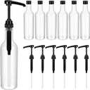 Maxdot 6 Pcs 25 oz Syrup Bottles with Pump Long Neck Bottles Plastic Syrup Pump Dispenser for Coffee Bar Accessories Home Party (Black)