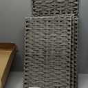 DUMOS Woven Laundry Basket with Lid, 90L Large Capacity Hamper, Removable & Machine-Washable Liner, Foldable Rattan Clothes Hamper, Sturdy Steel Frame, Odor Control, Dove Gray