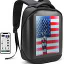 Led Backpack with Programmable Screen,HD Color Screen App Control 17 inches Laptop Backpack, Waterproof led bag, Travel, Motorcycle Backpack